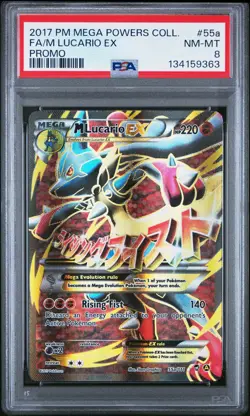 2017 POKEMON BLACK STAR PROMO LUCARIO EX 55A FULL ART PSA 8 NM #134159363 - Image 1