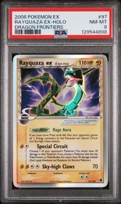 Pokemon Dragon Frontiers 97/101 Rayquaza EX Holo PSA 8 2006 - Image 1