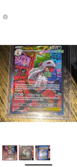 Pokemon TCG Mega Scrafty EX Full Art Secret Rare ASC 285/217 HP330 - Image 1