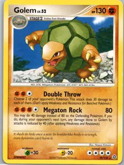 Pokemon TCG Golem 29/132 Secret Wonders LP - Image 1