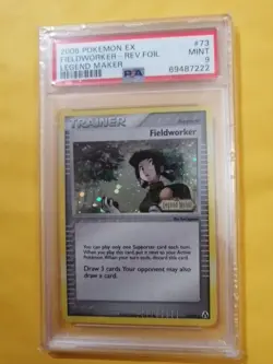 2006 POKEMON LEGEND MAKER REVERSE HOLO FIELDWORKER 73 PSA 9 - Image 1