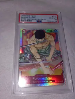 2022 ONE PIECE ST01-013 RORONOA ZORO SUPER PRE-RELEASE PSA 10 GEM MINT - Image 1