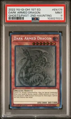 Yugioh Dark Armed Dragon Ghost/Past 2 1st Ed Ghost Rare GFP2-EN179 PSA 9 - Image 1