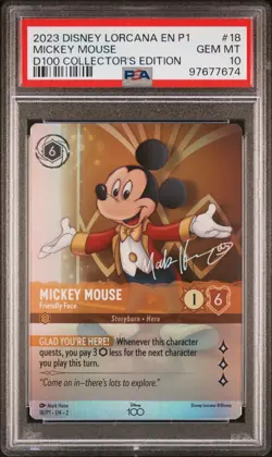 2023 DISNEY LORCANA EN P1-PROMO #18 MICKEY MOUSE - FRIENDLY FACE PSA 10 - Image 1