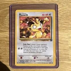 Pokemon Meowth TCG Team Rocket Card 62/82 Regular LP Condition NM- - Image 1