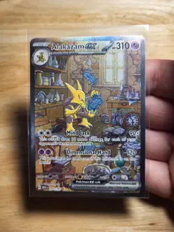 Pokemon Tcg Alakazam EX Scarlet And Violet 151 Holo Full Art Card 201/165 - Image 1