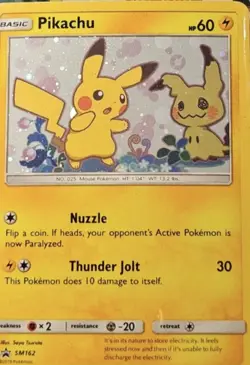 Pokemon Pikachu SM162 Promo Holo Basic 60 HP Card SM Set English - Image 1