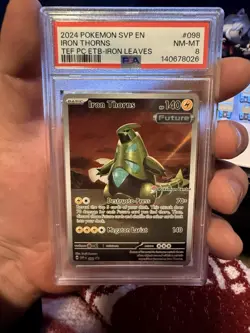 Pokemon Iron Thorns 098 Scarlet & Violet Promo Holo PSA 8 2024 English - Image 1