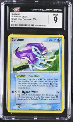 2005 Pokemon 2005 Black Star Promo HOLO Suicune #030 CGC 9 MINT - Image 1