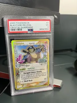 PSA 3 2006 Pokemon Crystal Guardians Blastoise Reverse Holo Foil 2/100 STAMPED - Image 1