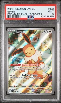 2025 Pokemon Prismatic Evolutions Promo - Eevee 173 PSA 9 - Image 1