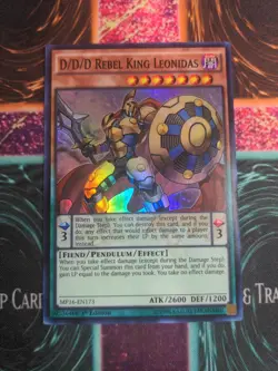 Yu-Gi-Oh! D/D/D Rebel King Leonidas MP16-EN173 1st Edition Super Rare NM - Image 1