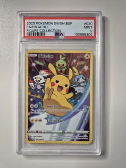 PSA 9 Pikachu SWSH020 Full Art SWSH Black Star Promo Pokemon Card TCG MINT - Image 1