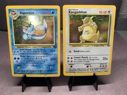 Pokemon TCG Jungle Set Lot of 2 Card Holo Rare Kangaskhan & Vaporeon WOTC VTG - Image 1