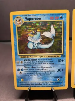 Pokemon TCG Jungle Set Lot of 2 Card Holo Rare Kangaskhan & Vaporeon WOTC VTG - Image 2