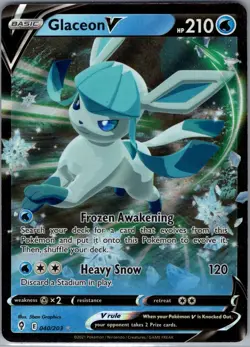 Glaceon V 040/203 SWSH07: Evolving Skies - Pokemon Card - NM - Image 1