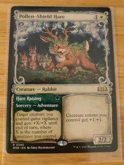 MTG Pollen-Shield Hare (Showcase) 0293 Wilds Of Eldraine M/NM Free UK P&P - Image 1