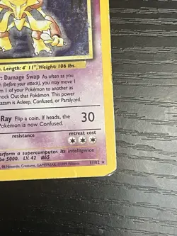 Pokemon TCG Alakazam 001/102 Base Set Holo Vintage Rare Card WOTC 1999 HP - Image 5