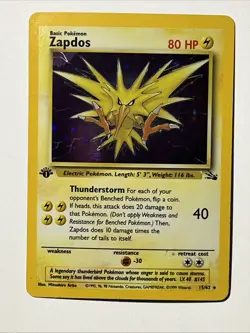 1999 POKEMON GAME ZAPADOS-HOLO 1ST EDITION - Image 1
