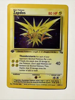 1999 POKEMON GAME ZAPADOS-HOLO 1ST EDITION - Image 3