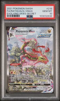 2021 POKEMON SWORD & SHIELD EVOLVING SKIES SECRET FULL ART/RAYQUAZA VMAX PSA 10 - Image 1