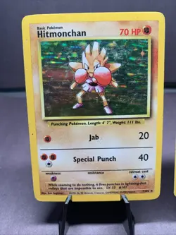 Pokemon TCG Base Set Lot of 2 - Holo Rare Hitmonchan & Ninetales 1999 VTG WOTC - Image 2