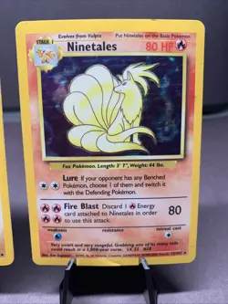 Pokemon TCG Base Set Lot of 2 - Holo Rare Hitmonchan & Ninetales 1999 VTG WOTC - Image 3