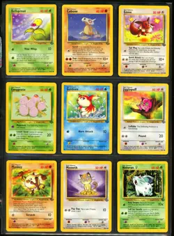 1999 Pokemon JUNGLE & FOSSIL Set COMPLETE Unlimited Edition COMMON Cards Lot NM - Image 2