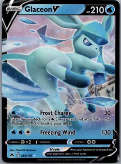 Glaceon V 038/159 - Pokemon TCG SWSH: Crown Zenith - Ultra Rare (NM) - Image 1