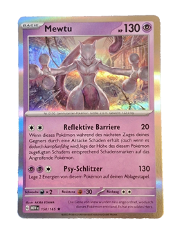 Pokemon Karte Mewtu 150/165 Holo • Set MEW 151 Deutsch Pokemon TCG Original NM - Image 1