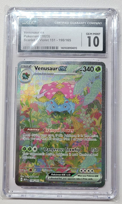 2023 POKEMON MEW EN-151 SPECIAL ILLUSTRATION RARE #198 VENUSAUR EX CGC 10 - Image 1