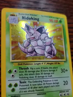 Nidoking 11/102 Holo Rare, Base Set Edition Pokemon Card 1999 WOTC MP - Image 2
