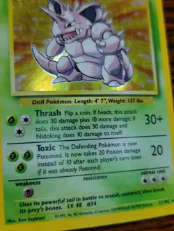 Nidoking 11/102 Holo Rare, Base Set Edition Pokemon Card 1999 WOTC MP - Image 3