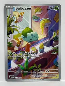 Pokemon Stellar Crown Bulbasaur 143/142 Illustration Rare IR NM Near Mint - Image 1
