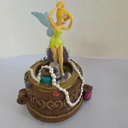 Vintage Rare Disney Tinker Bell Music Box Plays " You Can Fly " Sankyo - Image 4