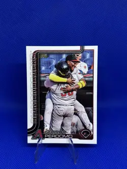 2025 Topps Series 1 Geraldo Perdomo Gold Mirror SSP Hugging Josh Bell - Image 1