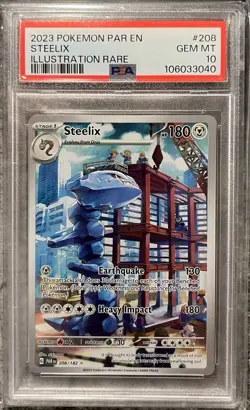Steelix 208/182 Sv04: Paradox Rift Holo Rare Pokemon TCG Card PSA 10 - Image 1