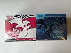 Pokemon White Flare ETB & Phantasmal Flames ETB Lot 2 Total New Sealed - Image 1
