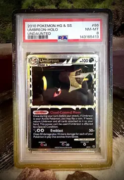PSA 8 *New Cert* 2010 POKEMON HEARTGOLD & SOULSILVER UNDAUNTED #86 UMBREON-HOLO - Image 1