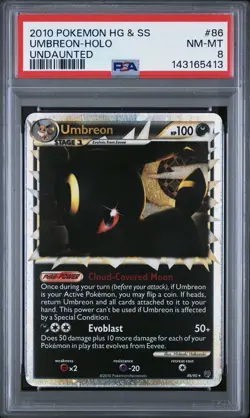 PSA 8 *New Cert* 2010 POKEMON HEARTGOLD & SOULSILVER UNDAUNTED #86 UMBREON-HOLO - Image 3