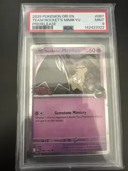 Team Rocket's Mimikyu *PSA 9* Pre-Release Holo *Destined Rivals* #87 * Pokemon - Image 1