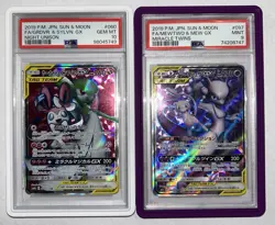 Pokemon - Gardevoir & Sylveon GX 060/055 PSA 10 - Mewtwo & Mew 097/094 PSA 9 - Image 1