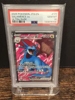 PSA 10 2025 POKEMON JTG EN-JOURNEY TOGETHER | ULTRA RARE SALAMENCE EX 177 - Image 1