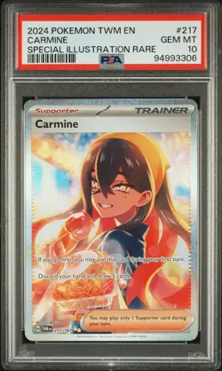 2024 POKEMON TWM EN-TWILIGHT MASQUERADE SPECIAL ILLUSTRATION RARE CARMINE PSA 10 - Image 1