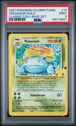 2021 POKEMON CELEBRATIONS CLASSIC COLLECTION #15 VENUSAUR-HOLO PSA 9 - Image 1