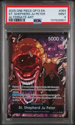 PSA 9 - St. Shepherd Ju Peter OP13-084 Alternate Art One Piece English Gem Mint - Image 1