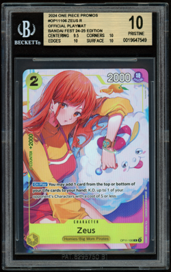 BGS 10 Nami & Zeus OP11-106 Promo Alternate Art One Piece Bandai Card Games Fest - Image 1