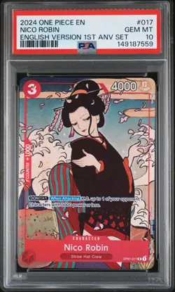 PSA 10 - Nico Robin OP01-017 Promo - One Piece English 1st Anniversary Set 2024 - Image 1