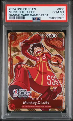 PSA 10 - Monkey D. Luffy P-080 One Piece Bandai Card Games Fest 24-25 English - Image 1