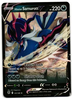 Hisuian Samurott V 101/189 - Astral Radiance Rare V Pokemon TCG Holo - DMG Card - Image 1